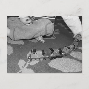 Playing Train Postcard