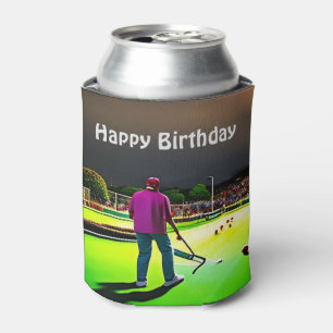 Playing Twilight Lawn Bowls, Birthday Can Cooler