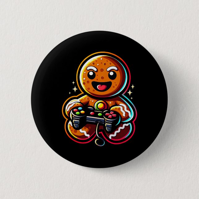 Playing Video Game Controller Gamer Christmas  6 Cm Round Badge (Front)
