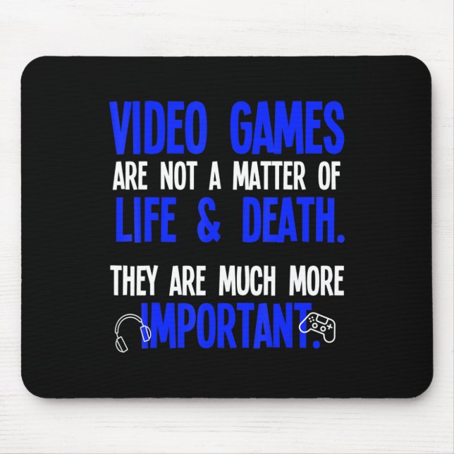 Playing Video Games Fun PC Console Gamer Geek 1 Mouse Pad (Front)