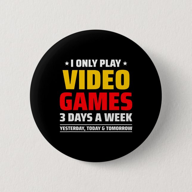 Playing Video Games - Pc Console Gaming - Funny Vi 6 Cm Round Badge (Front)
