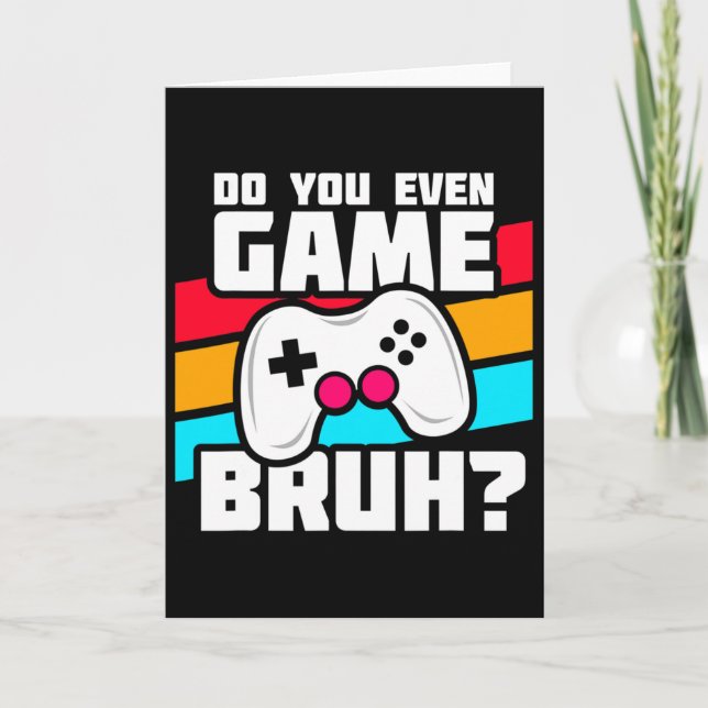 Playing Video Games - Pc Console Gaming - Funny Vi Card (Front)