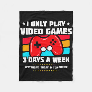 Playing Video Games - Pc Console Gaming - Funny Vi Fleece Blanket
