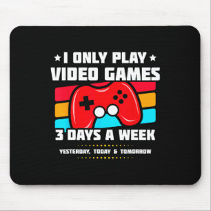 Playing Video Games - Pc Console Gaming - Funny Vi Mouse Pad