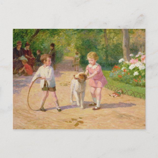 Playing with the hoop postcard (Front)