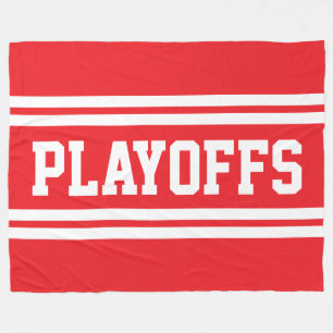 PLAYOFFS Athletic White Racing Stripes Fleece Blanket