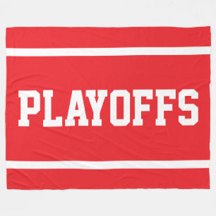 PLAYOFFS Athletic White Text Stripes On Fleece Blanket