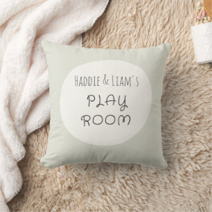 playroom custom names. personalised Throw Pillows