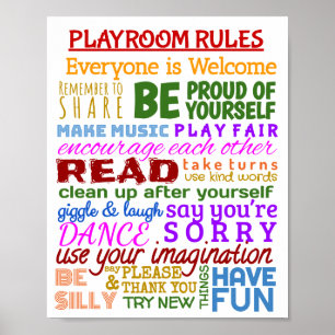 Playroom Rules Poster