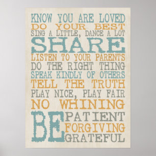 Playroom Rules Poster