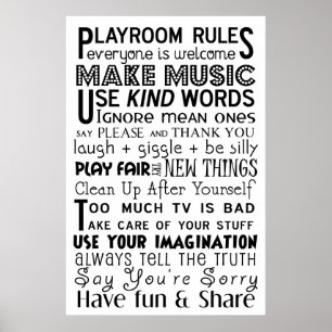 Playroom Rules Poster
