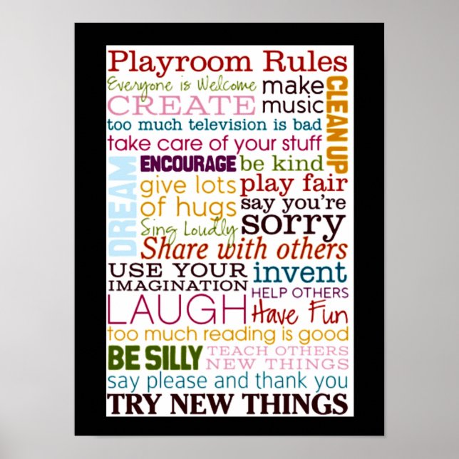 PLAYROOM RULES POSTER (Front)