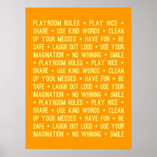 Playroom Rules Poster