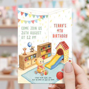 Playroom Toys Kids Birthday Party Invitation