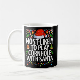 Plays Cornhole With Santa Christmas Game Coffee Mug