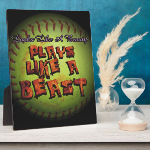 Plays Like A Beast Fastpitch Softball Plaque