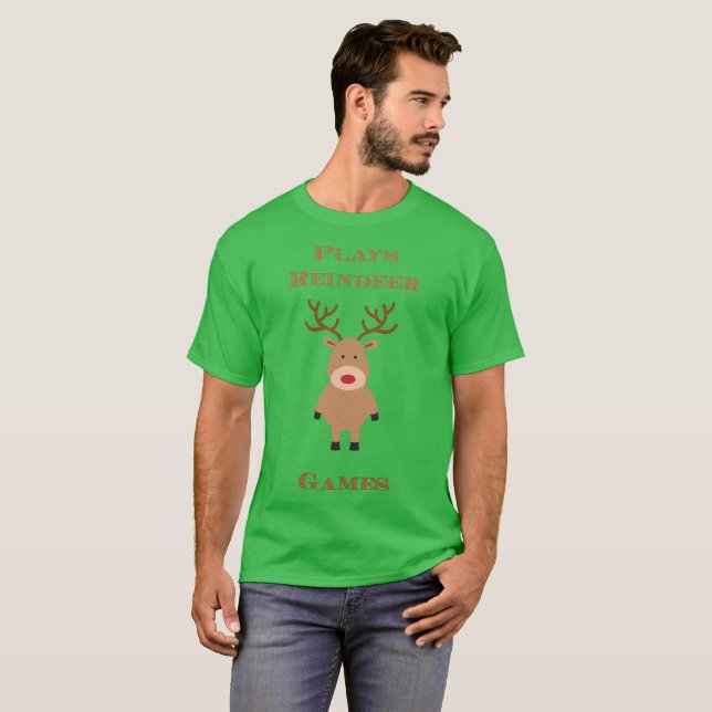 Plays Reindeer Games Christmas Tee (Front Full)