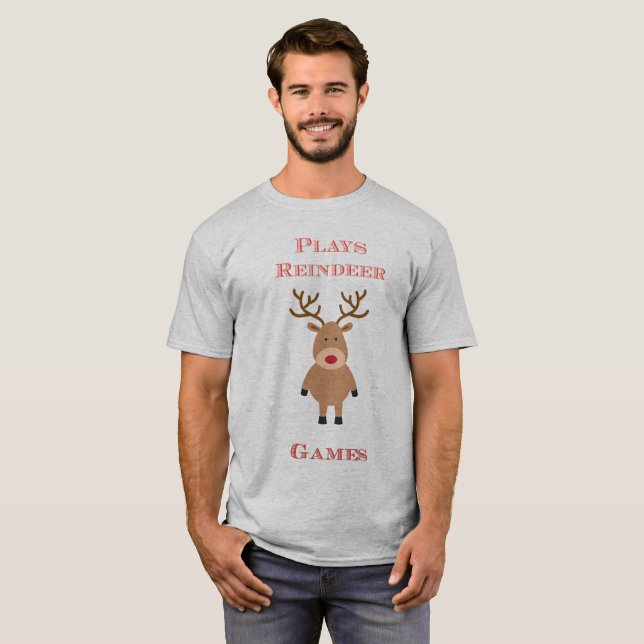 Plays Reindeer Games Christmas Tee (Front Full)