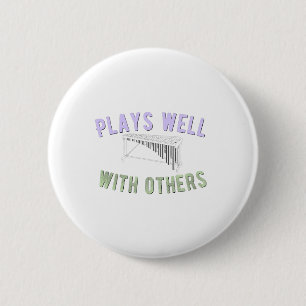 Plays Well With Others - Marimba 6 Cm Round Badge