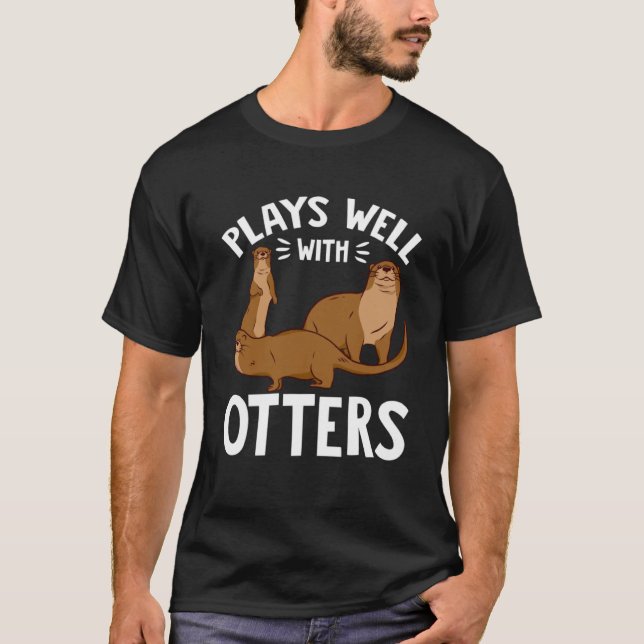 Plays Well With Otters Otter Pun Humour Pullover H (Front)