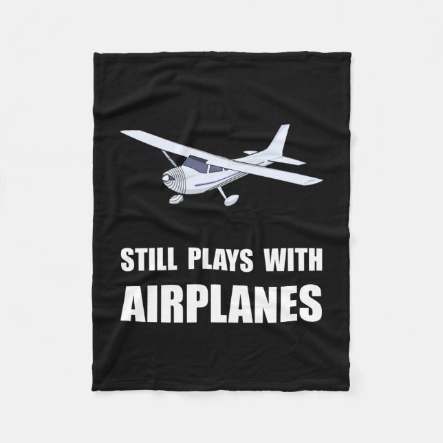 Plays With Aeroplanes Fleece Blanket (Front)