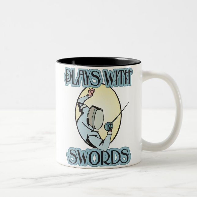 Plays with Swords Two-Tone Coffee Mug (Right)