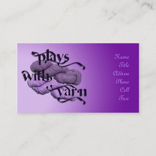 plays with yarn business card (Front)