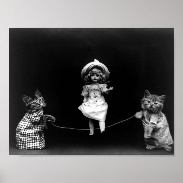Playtime Cats With Skipping Doll  Harry Frees Poster (Front)