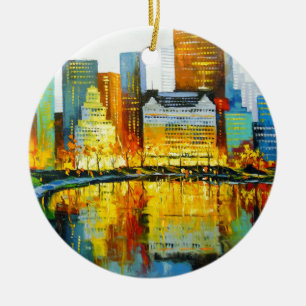 Plaza Central Park Hotel in New York Ceramic Ornament