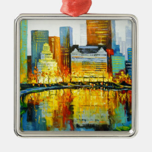 Plaza Central Park Hotel in New York Metal Ornament