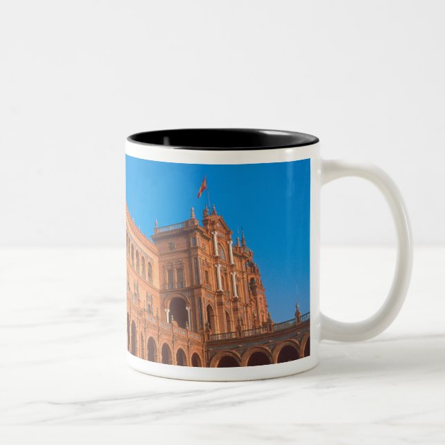 Plaza de Espana in Seville, Spain. Two-Tone Coffee Mug (Right)