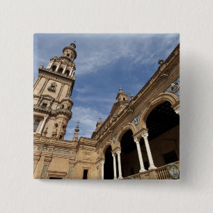 Plaza de Espana, Seville, Andalusia, Spain 15 Cm Square Badge