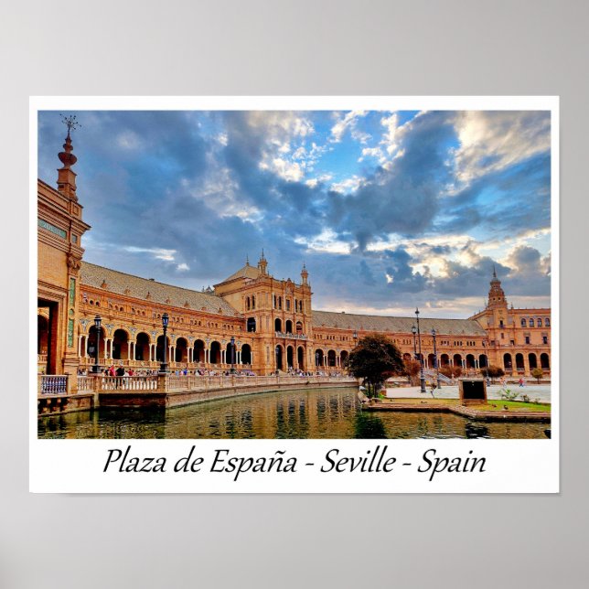 Plaza de España Seville Spain Europe Poster (Front)