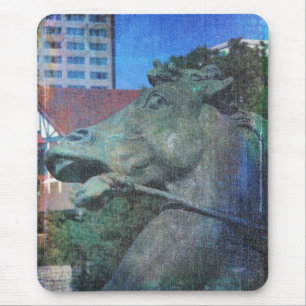 Plaza Horse Fountain Details Mouse Pad