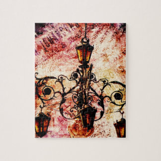 Plaza Light Pink Grunge Jigsaw Puzzle