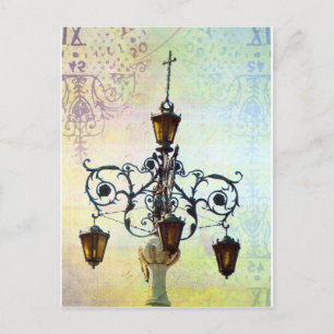 Plaza Light With Pastel Background Postcard