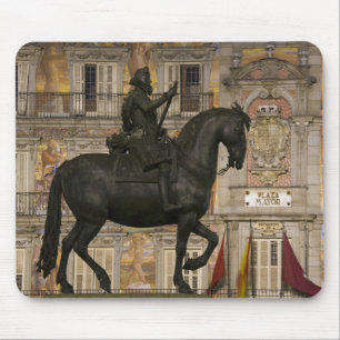 Plaza Mayor with statue of Filipe III, Madrid, Mouse Pad