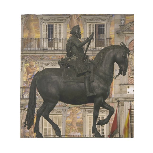 Plaza Mayor with statue of Filipe III, Madrid, Notepad (Front)