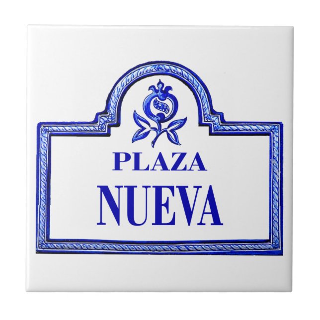 Plaza Nueva, Granada Street Sign Tile (Front)