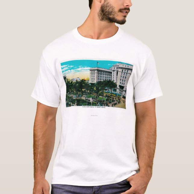 Plaza Park and U.S. Grant HotelSan Diego, CA T-Shirt (Front)