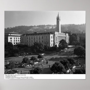 Plaza, Sather Gate from Dwinelle Roof, 1966 Poster