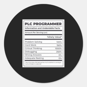 PLC Programmer Funny Programming Facts Classic Round Sticker