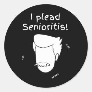 Plead Senioristis. Old Senior Man Woman Aging Alzh Classic Round Sticker