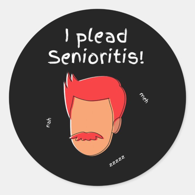 Plead Senioristis. Old Senior Man Woman Aging Alzh Classic Round Sticker (Front)