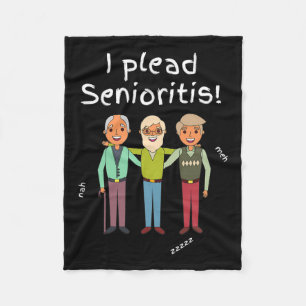 Plead Senioristis. Old Senior Man Woman Aging Alzh Fleece Blanket