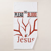 Plead the Blood of Jesus Bath Towel Set (White)