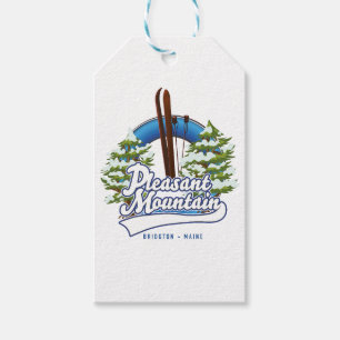 Pleasant Mountain Ski Bridgton logo. Gift Tags