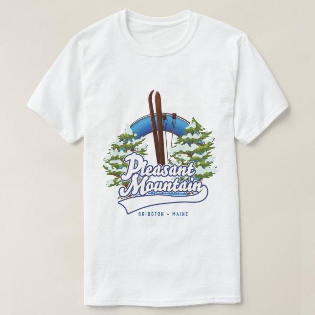 Pleasant Mountain Ski Bridgton logo. T-Shirt (Design Front)