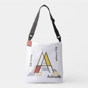 Pleasant Neoplasticism Art Monogram. Letter A Crossbody Bag
