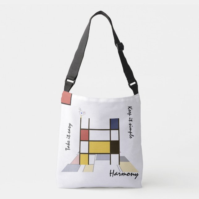 Pleasant Neoplasticism Art Monogram. Letter H Crossbody Bag (Front)